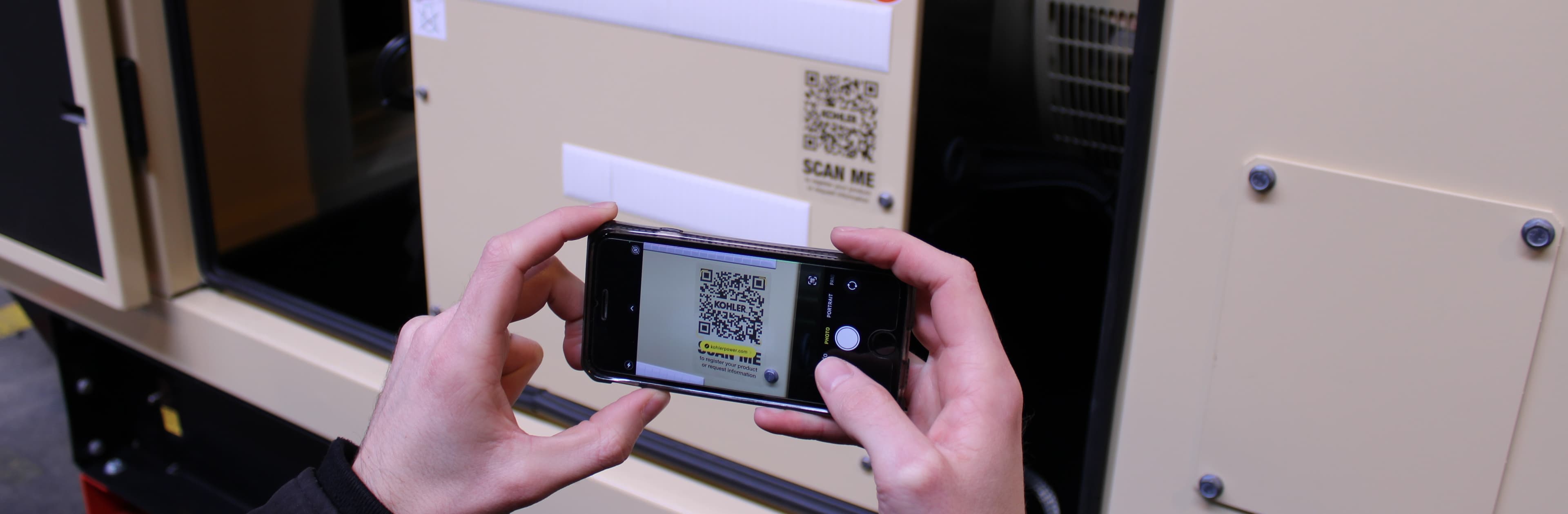 Kohler Warranty registration process via QR code phone application